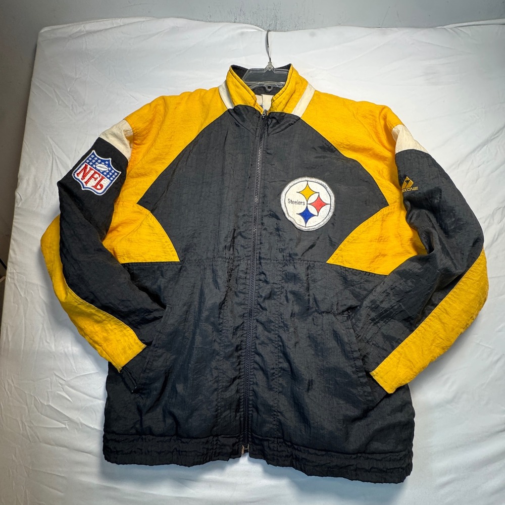 Apex One NFL Jacket Pittsburgh Steelers Puffer Colorblock Black Yellow Large
